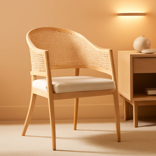 Couture Home Collection Rogue Natural Rattan Living Room Dining Accent Chair (Fully Assembled) SFV4106B