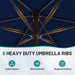 7.5FT Patio Umbrella Table Market Umbrella with 6 Sturdy Ribs, Button Tilt/Crank Heavy-Duty round Outdoor Umbrellas for Garden, Deck, Backyard,And Pool, Navy