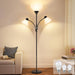 Torchiere Floor Lamps for Living Room,72" Dimmable Lamp with 2 Adjustable Reading Lights for Bedroom, Black Tall Standing Room Lamp, 3 Bulbs Included