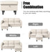 SeventyEightInch BeigeLinen Sectional Sofa Storage