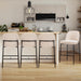 Counter Height Bar Stools Set of 4, 25 Inch Modern Fabric Kitchen Island Stools with Back, Upholstered Counter Barstools Armless Bar Chairs with Metal Legs for Island Dining Room Bar, Beige