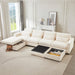 Corduroy Ottoman with Storage,Square Ottomans Easy of Assembly, Couch Ottoman for Living Room,Apartment and Bedroom (Beige, Ottoman)
