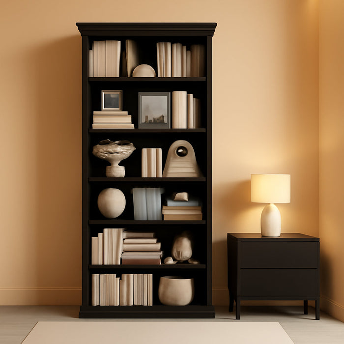 Bookcase and Bookshelves, 28" W Tall Bookshelf with Elegant Design, 6 Tiers Spacious Book Storage, Freestanding Book Organizer, Display Library Shelf for Home Office, Living Room & Study Room