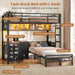 Black Twin Over Twin Bunk Bed SpaceSavingStorageSolution