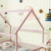 Pink Full Size Montessori Floor Bed SolidWoodFrame