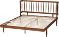 Calderon Retro-Modern Walnut Brown Finished Wood Queen Size Platform Bed