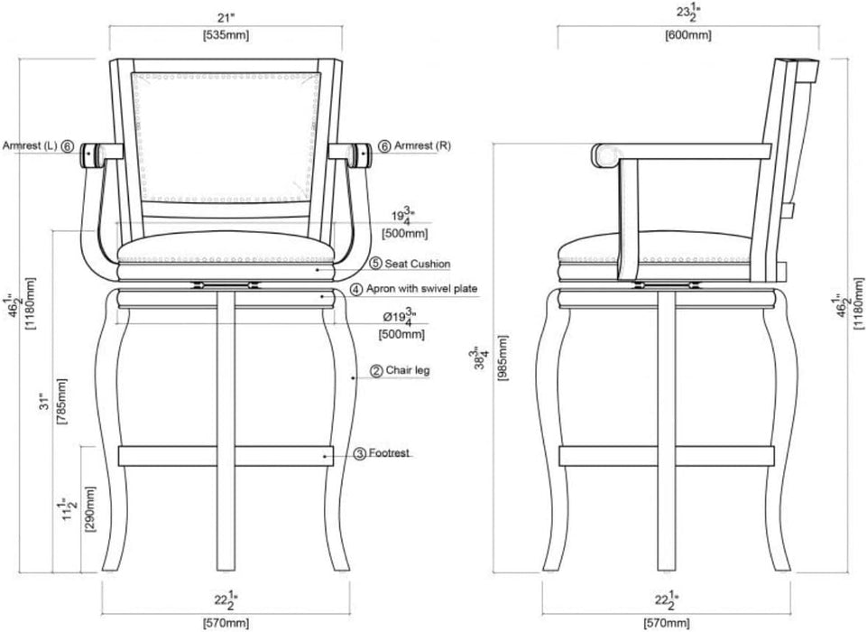 Jones Bar Stool, 29-Inch, 1-Pack, Black