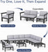 6-Piece Patio Sectional Sofa Set, Modular Outdoor Furniture Set - All-Weather Waterproof HIPS Frame & Quick-Dry Olefin Cushions, Black