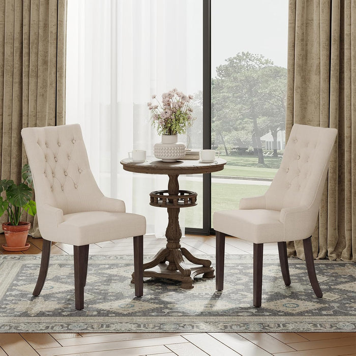Wingback Dining Chairs Set of 4, Beige