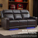 Power Recliner Sofa with Adjustable Headrest, Electric Reclining Couch with LED Light/Armrest Storage, USB & Type-C, Power Loveseat Recliner Sofa for Living Room, Bedroom(Brown, 3 Seater)