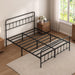 King Size Metal Bed Frame with Headboard and Footboard,Black