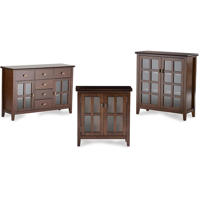 Contemporary Russet Brown Pine Wood Sideboard Buffet