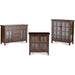 Contemporary Russet Brown Pine Wood Sideboard Buffet