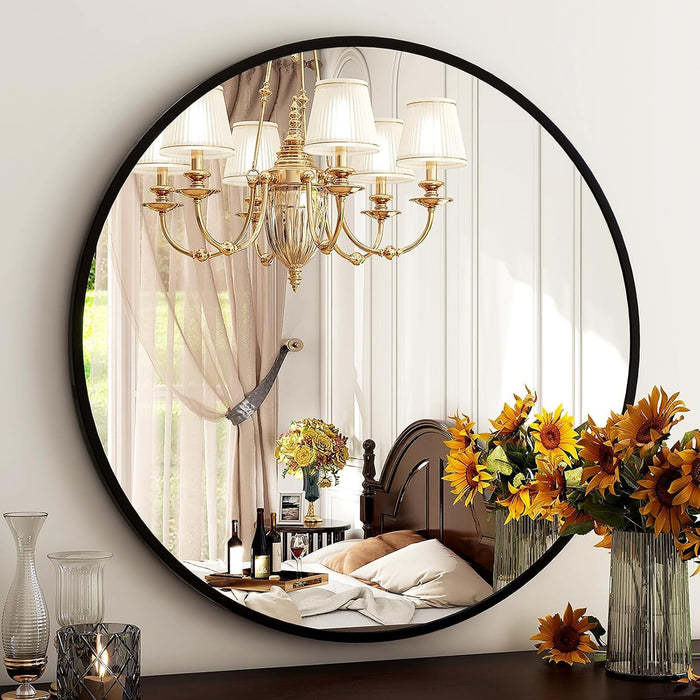round Mirror 30 Black Wall Mounted Circle Mirrors