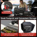 Portable Charcoal Grill with Smoking Function, Foldable Suitcase Design with Wheels, Multi-Tier Storage Rack & Waterproof Cover for Outdoor BBQ Parties (Black)