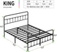King Size Metal Bed Frame with Headboard and Footboard,Black