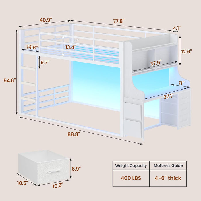 Low Profile Twin Bunk Bed WithIntegratedDeskStorage