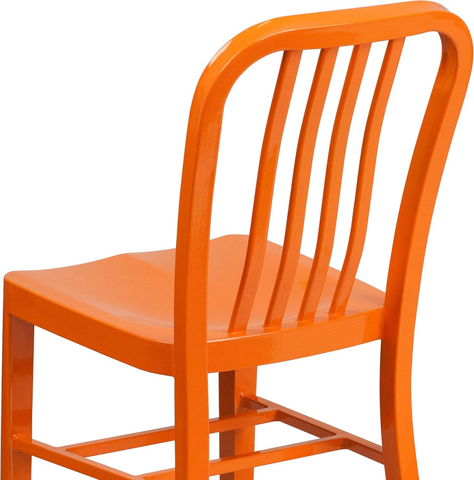 Gael Commercial Grade 2 Pack Orange Metal Indoor-Outdoor Chair