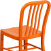 Gael Commercial Grade 2 Pack Orange Metal Indoor-Outdoor Chair