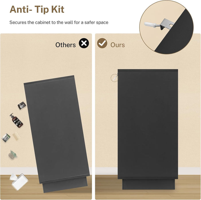 55" Dresser for Bedroom with 6 Drawers, Black Dresser with Metal Slide, Bedroom Dressers, Wood Dressers & Chests of Drawers for Bedroom, Hallway, Black