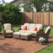 Melanson Patio 5 Piece Rattan Seating Group with Cushions