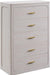 46" Tall Transitional 5-Drawer Dresser for Bedroom, Frosted Oak