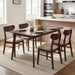 47Inch Walnut Rubber Wood Dining Table Rectangular