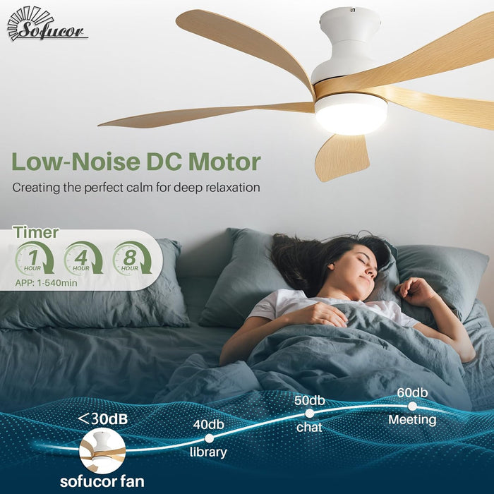 52 Inch Intelligent Ceiling Fan BluetoothEnabled Remote