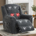 Grey Heated Recliner with Massage, Swivel Rocker