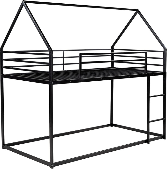 Full Over Full Metal Bed CharcoalPowderCoatedFinish Roof