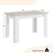 Wooden Dining Table, Modern Kitchen Table for 4, Rectangular Dinner Table for Kitchen, Dining Room, Living Room, Home Dinette Furniture, 47" L X 28" W X 30" H, (White & Light Gray)