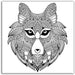 Wolf Coloring Canvas for Adults, Stretched Primed Canvas to Color 8 X 8 Inches