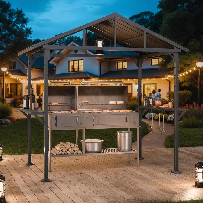 8x5ft AllWeather Outdoor Gazebo With Integrated Bar