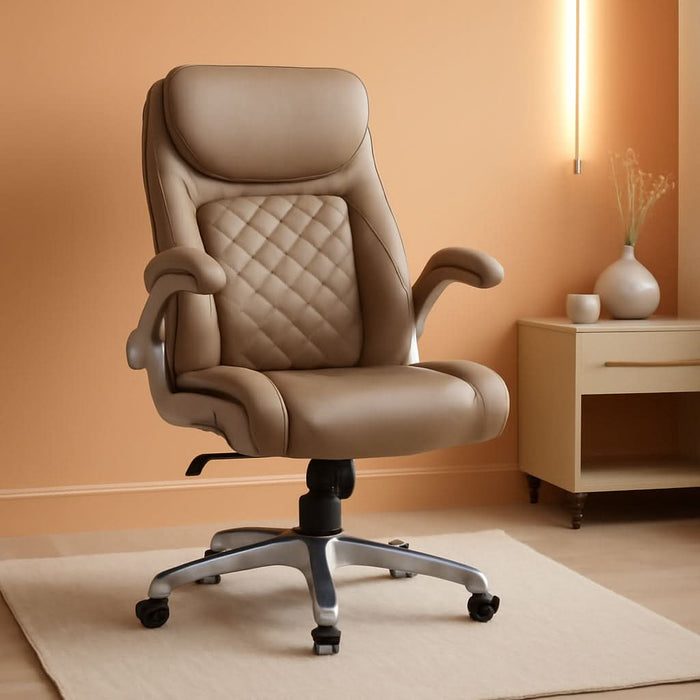 Ergonomic Office Chair Premium Microfiber Leather Adjustable Lumbar Support & Armrests, High Back Comfy Desk Gaming Chairs Executive Computer Swivel Chair Tilt Function(Posture,Taupe)