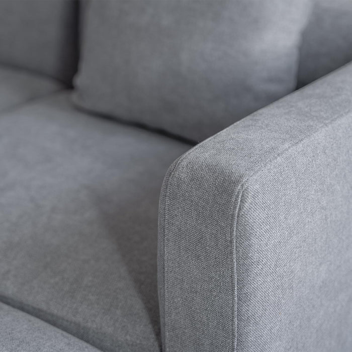 Luxury L-Shaped Upholstery Convertible Modular Sectional Sofa, Contemporary Reversible Couch with Chaise Lounge for Living Room, Apartment, Linen-Like Grey