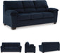 Blue Corduroy Contemporary Sofa For Comfortable Living