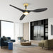 Ceiling Fans with Lights and Remote, 52 Inch Large Airflow Indoor Ceiling Fans with Quiet DC Motor and 3 Colour Temperature Black Noiseless Attractive Design (Black-Gold)