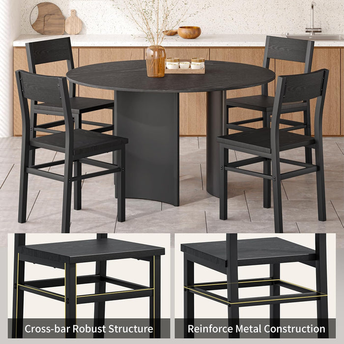 Black Dining Chairs Set of 4, Upgrade Farmhouse Kitchen Room Chair