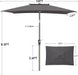 6.6 X 10 Ft Rectangular Patio Umbrella, Outdoor Market Table Umbrella with Push Button Tilt and Crank, Double-Tier Vent, 6 Ribs, Rectangle Patio Umbrella for Backyard, Deck, Pool, Fits 4–6 Chairs and Tables (Grey)