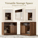 Black Walnut 32InchWide Storage SlidingDoor File Cabinet