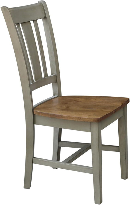 International Concepts San Remo Splatback Chair, Distressed Hickory/Stone