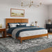 , Charlotte King Solid Wood Low Profile Platform Bed, Light Toffee