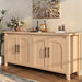 63" Fluted Sideboard Buffet Cabinet with Storage, Mid Century Modern Wood Arched Credenza, 4 Door Accent Console Table for Dining Room, Kitchen, Coffee Bar, Natural