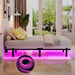 Full Bed Frame with LED Lights, 7 Inch Heavy Duty Metal Base for Box Spring