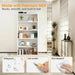 53 Inch Tall White Industrial Floorstanding Bookcase