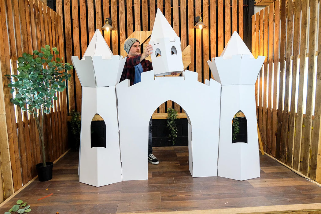 Life Size 7Ft Princess Castle, Cardboard Playhouse & Giant Photo Backdrop, Castle for Kids or Adults, Birthday Party Set Design