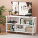 White 5 Cube Contemporary Industrial Open Bookcase