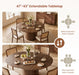 Walnut Extendable Round Dining Table Hidden Storage