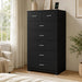 47.3" Tall Dresser with Charging Station Wooden 7 Drawer Dressers for Bedroom Chest of Drawers with Sliding Rails for Home Office Entryway Black