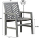 2 Piece Outdoor Patio Chevron Wood Chair Set All Weather Backyard Conversation Garden Poolside Balcony, Set of 2, Grey